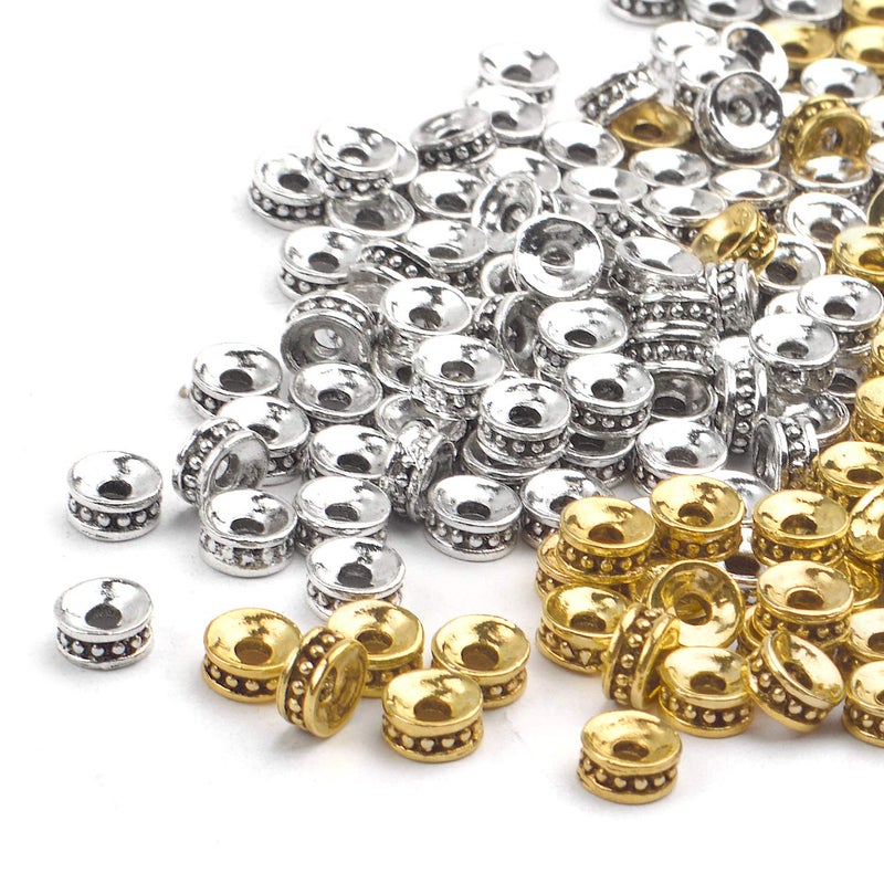 Jdesun 200pcs 6mm Tibetan Spacer Beads Round Rondelle Beads Alloy Jewelry Bead Charm Spacer for Jewelry Making DIY Bracelets Necklace and Crafting - Image 3